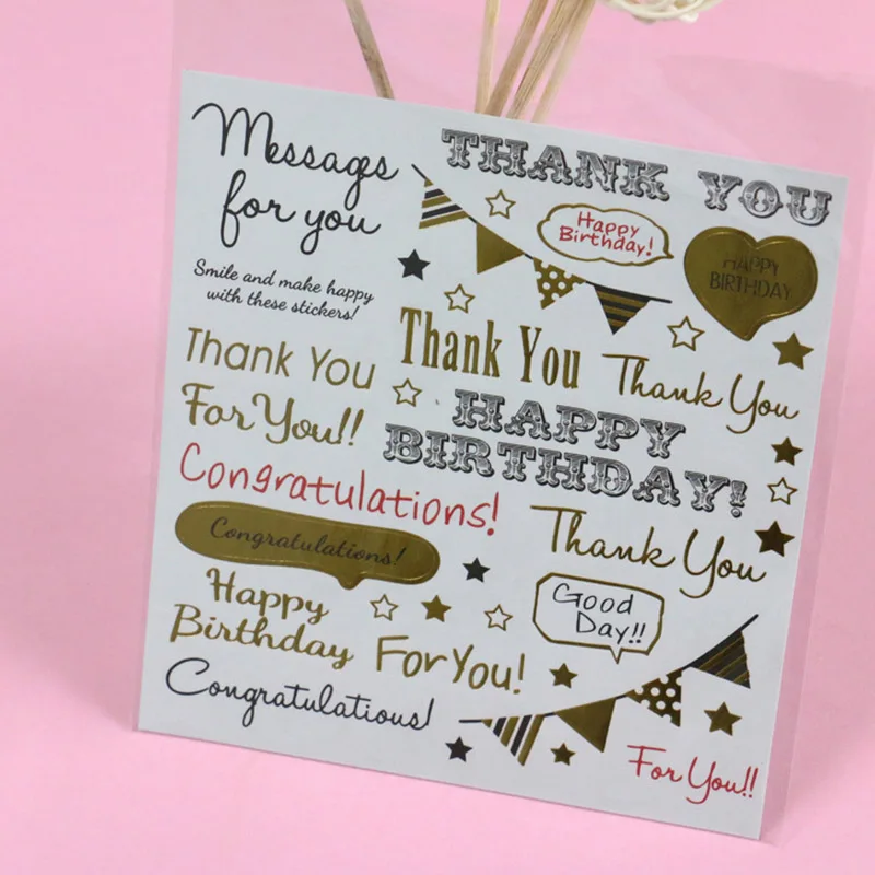 

Colorful Gold Stamping Love Stars Number Sticker DIY Scrapbook Photo Album Stationery Holiday Gift Decoration Sticker