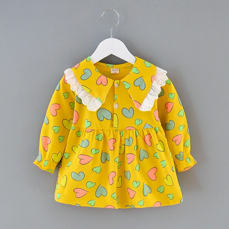 

Платья для маленьких девочек, детская одежда, осенние наряды с длинным рукавом, детское кружевное комбинированное праздничное платье принц...