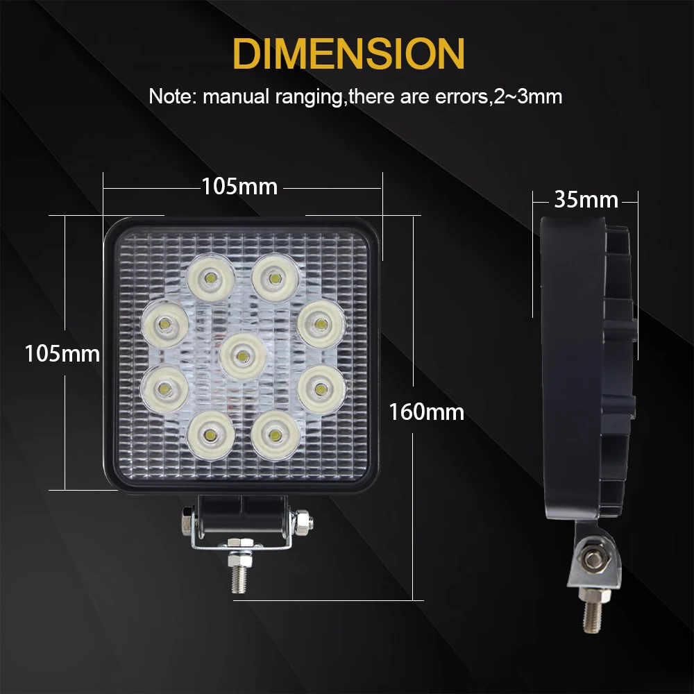 CO LIGHT 4inch Work LED Light Bar 27W Car Bright Led Beams 12V 24V Lamp For Jeep ATV SUV 4WD 4x4 Tractor Off-road | Автомобили и