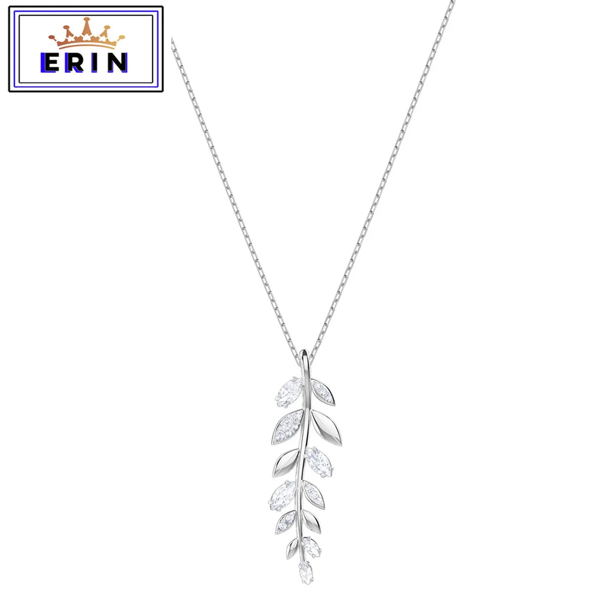

ERIN High quality SWA new exquisite simple Rose crystal gold leaf gift Necklace