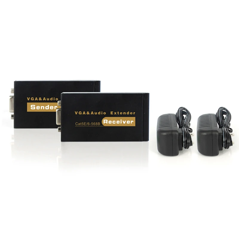 100 м HD 1080P UTP VGA удлинитель RJ45 Сплиттер адаптер с аудио 3 5 мм через Cat5E/6 Ethernet кабель