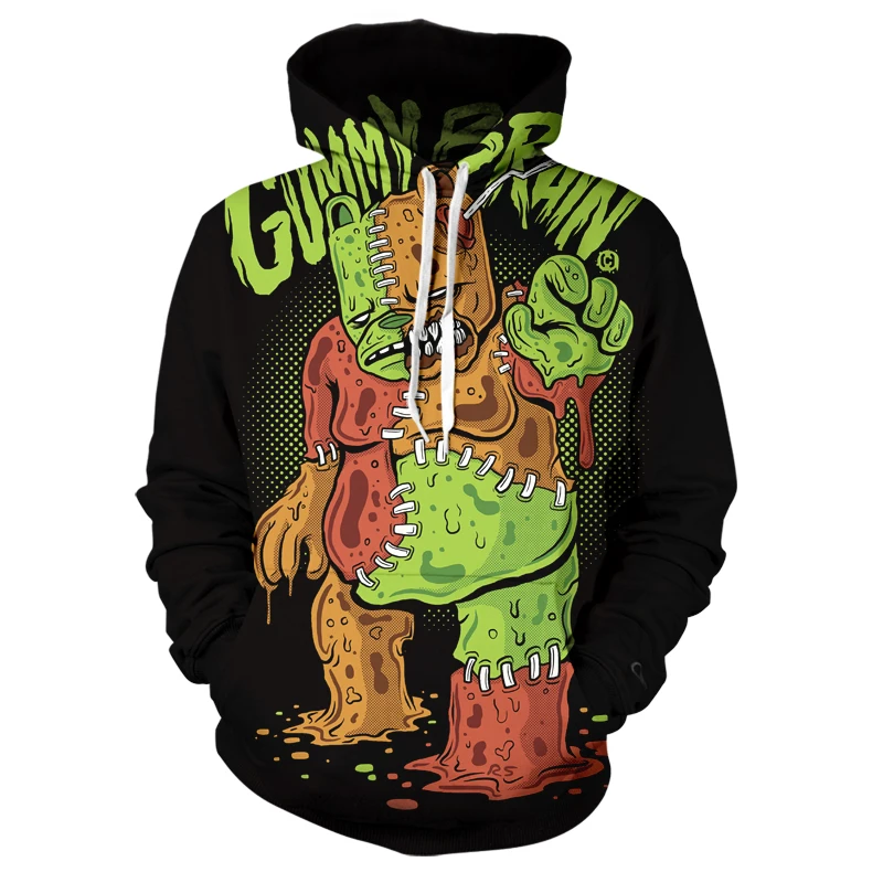 

2020 Hot 3D Printed Hoodie Funny Anime Rocket Character Wall Graffiti Hoodies Street Abstract O-Neck Casual Couple Sportswear