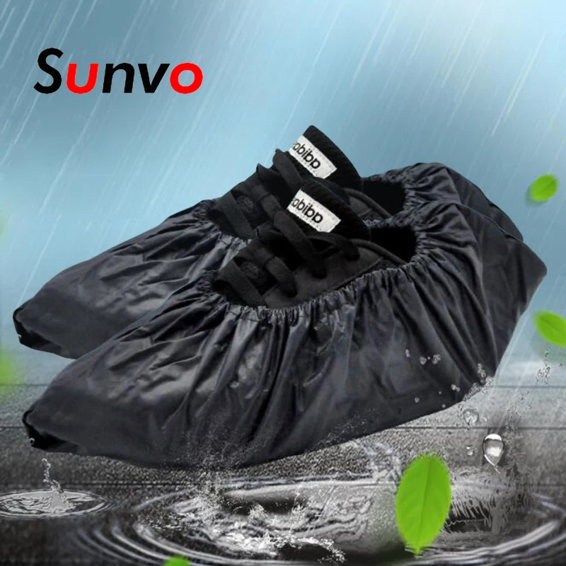 Sunvo резиновые утолщенные дождевые бахилы многоразовые для мужской обуви Водонепроницаемые Синие черные эластичные сапоги защитные чехлы