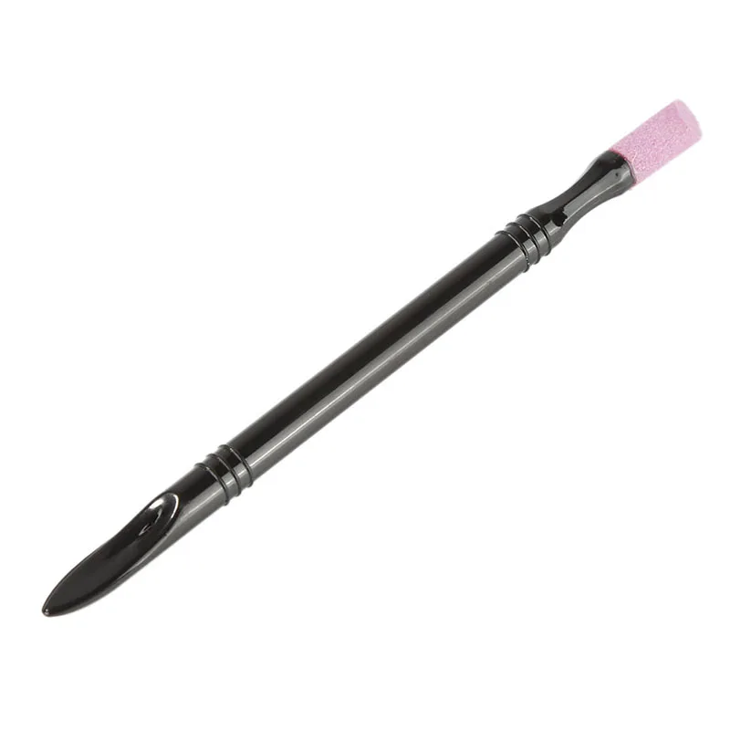 

Double-End Quartz Stone Scrub Pen Cuticle Remover Pusher Nails Accessorie Trimmer Dead Skin Remover Black Manicure Nail Tools