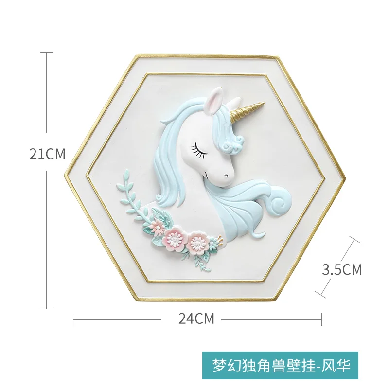 

Unicorn wall hanging ornament nordic style creative living room mural kids room decoration dream unicorn wall hanging decor