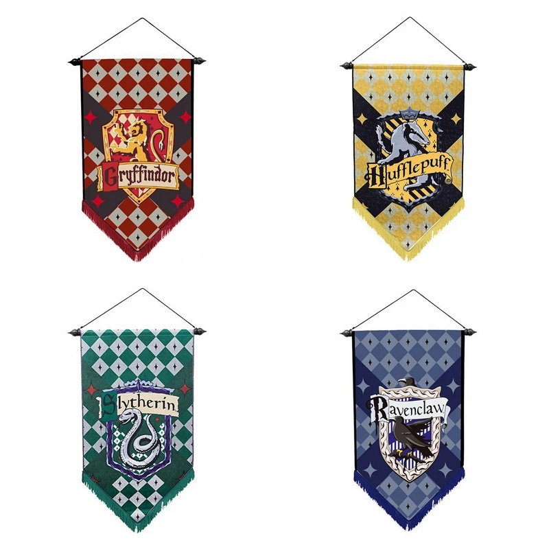 Винтажные подвесные флаги Гарри, Поттер, хлопковая кисточка ручной работы на стену для квартиры, дома, спальни, гостиной, декоративные игрушки, подарки