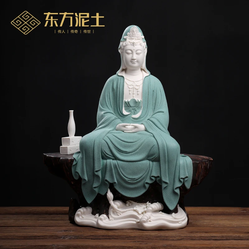 

"sit YanChan set guanyin sitting room dehua white porcelain ceramic furnishing articles of Buddha sculpture handicraft