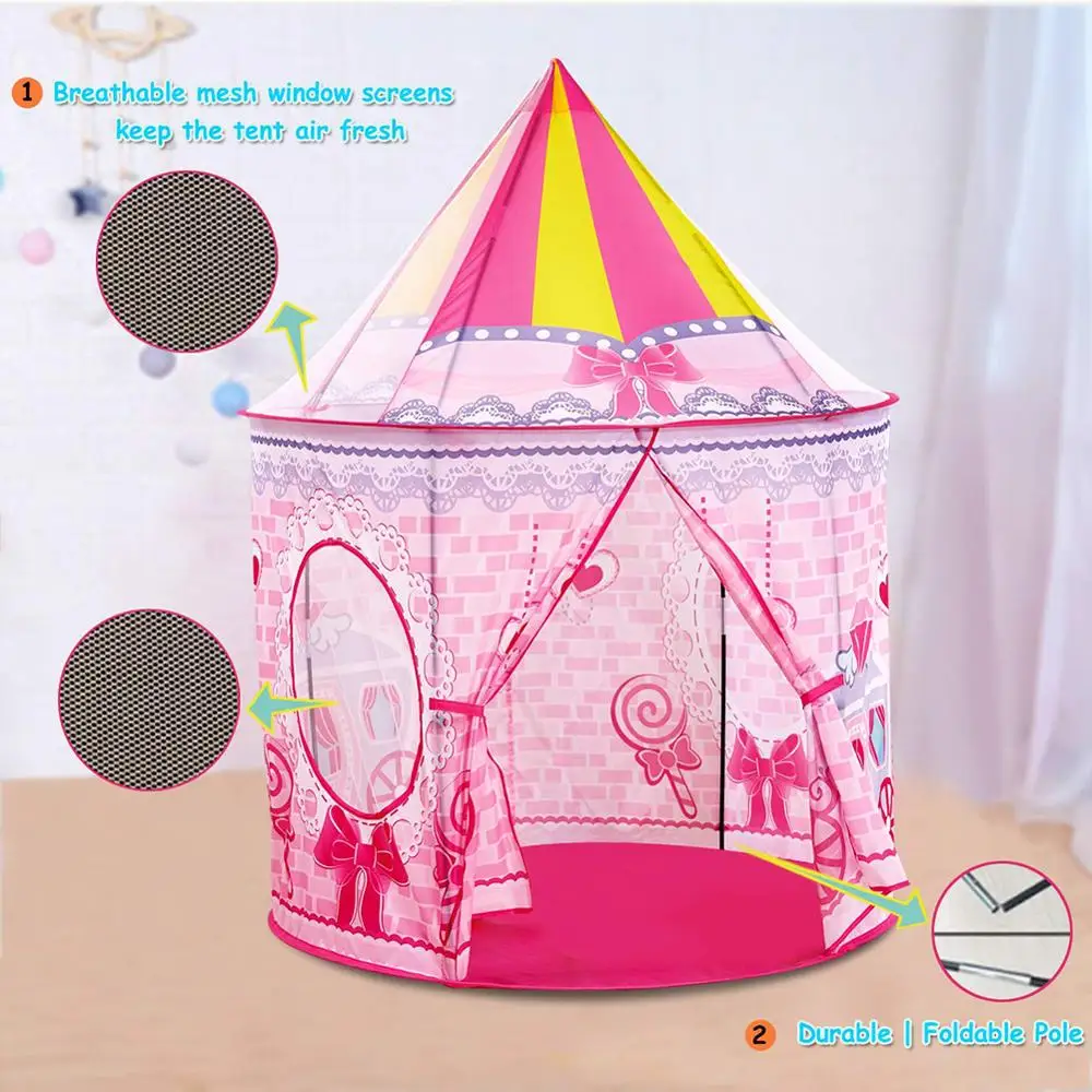 135CM Kids Princess Play Tent Portable Indoor Outdoor Camping Baby Tents House Hut For Toys gift | Спорт и развлечения