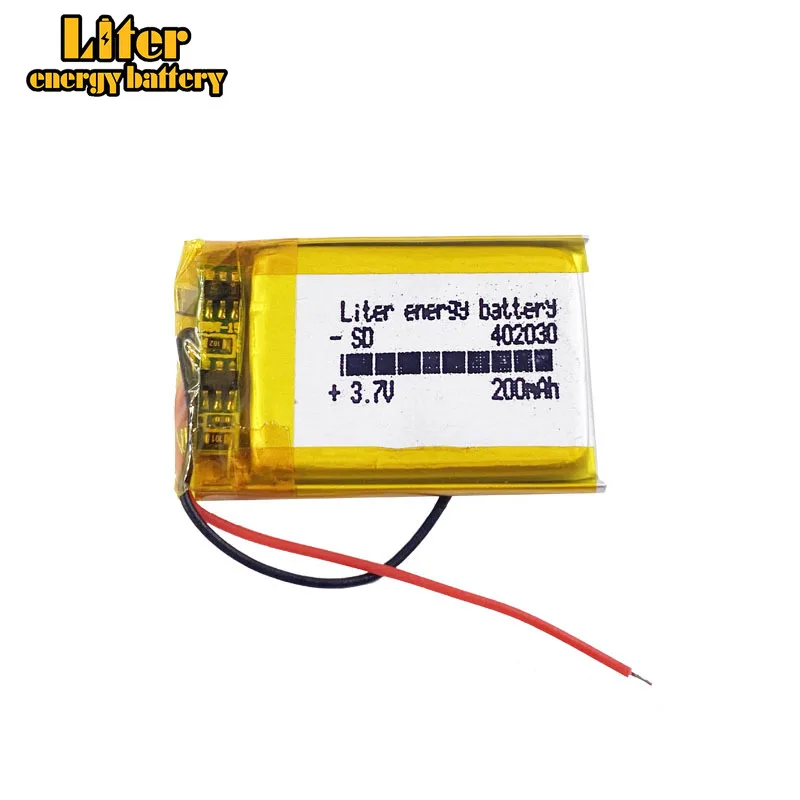 Литий полимерный аккумулятор 3 7 042030 402030 mah MP3 MP4 MP5 50 шт. 200 в|Батареи для MP3/MP4