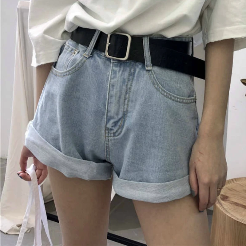 Shorts Women Solid Tassel Summer Cool Woman Denim Wide Legs Short Regular Loose Simple Leisure High Waist Ladies Popular Clothes | Женская