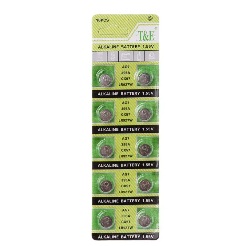 

10PCS Alkaline Battery AG7 1.55V Button Coin Cell Watch Batteries LR927 LR57 SR927W 399 GR927 395A C7AB