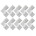 10 шт. 10 мм 4-контактный L-образный разъем RGB Светодиодная лента 90 градусов угловые разъемы для 5050 28353528 RGB светодиодной ленты