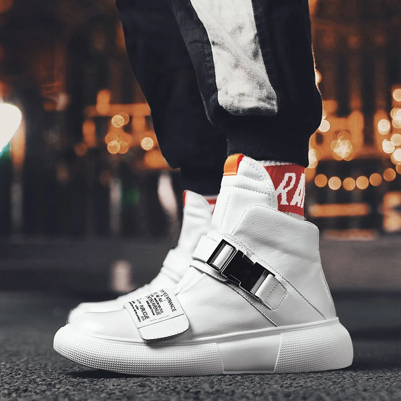 

New Street Style Hip Hop Men Sneakers Genuine Leather Running Shoes for Men Outdoors Comfortable Walking Sports Shoes Men Boots