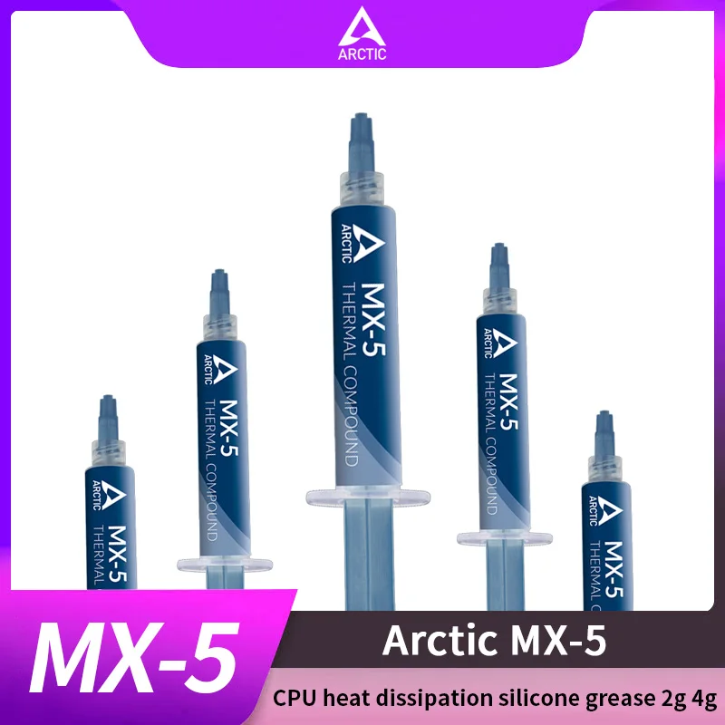 

Термопаста ARCTIC MX-5 2 г, 4 г, термопаста, коврик для охлаждения ПК, компьютеров, ноутбуков, ЦП