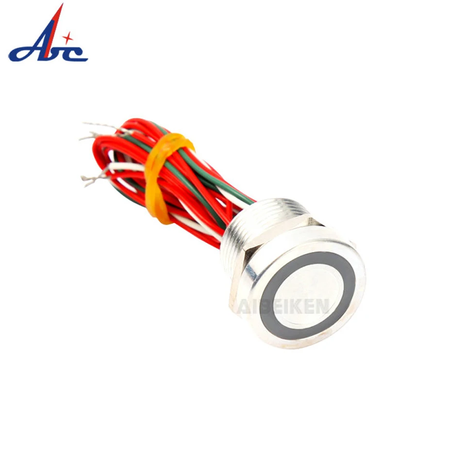 Пьезопереключатель со светодиодной подсветильник кой 22 мм с плоской головкой