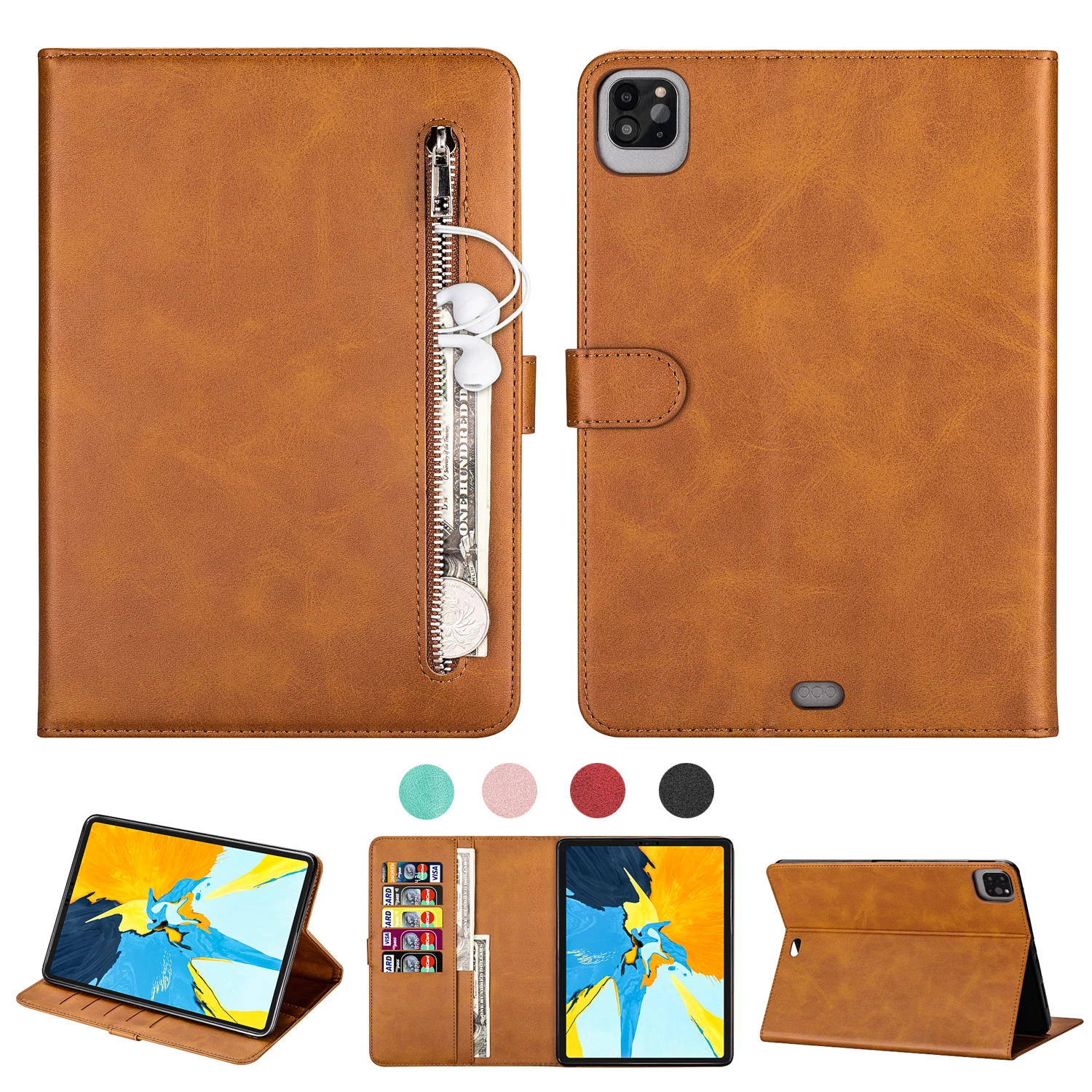 

PU Leather Silicone Case For iPad Pro 12.9 11 inch 2018 2020 For Pro 10.2‘’ Air 10.5 2019 For iPad mini 12345 For 56789 9.7 inch
