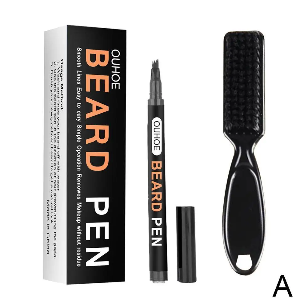 New 2021 Beard Pen Filler Pencil And Brush Enhancer Waterproof Moustache Coloring Shaping Tools Hair Set | Красота и здоровье