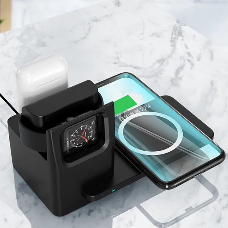 Горячая Распродажа беспроводная настольная быстрая Беспроводная зарядка Три в