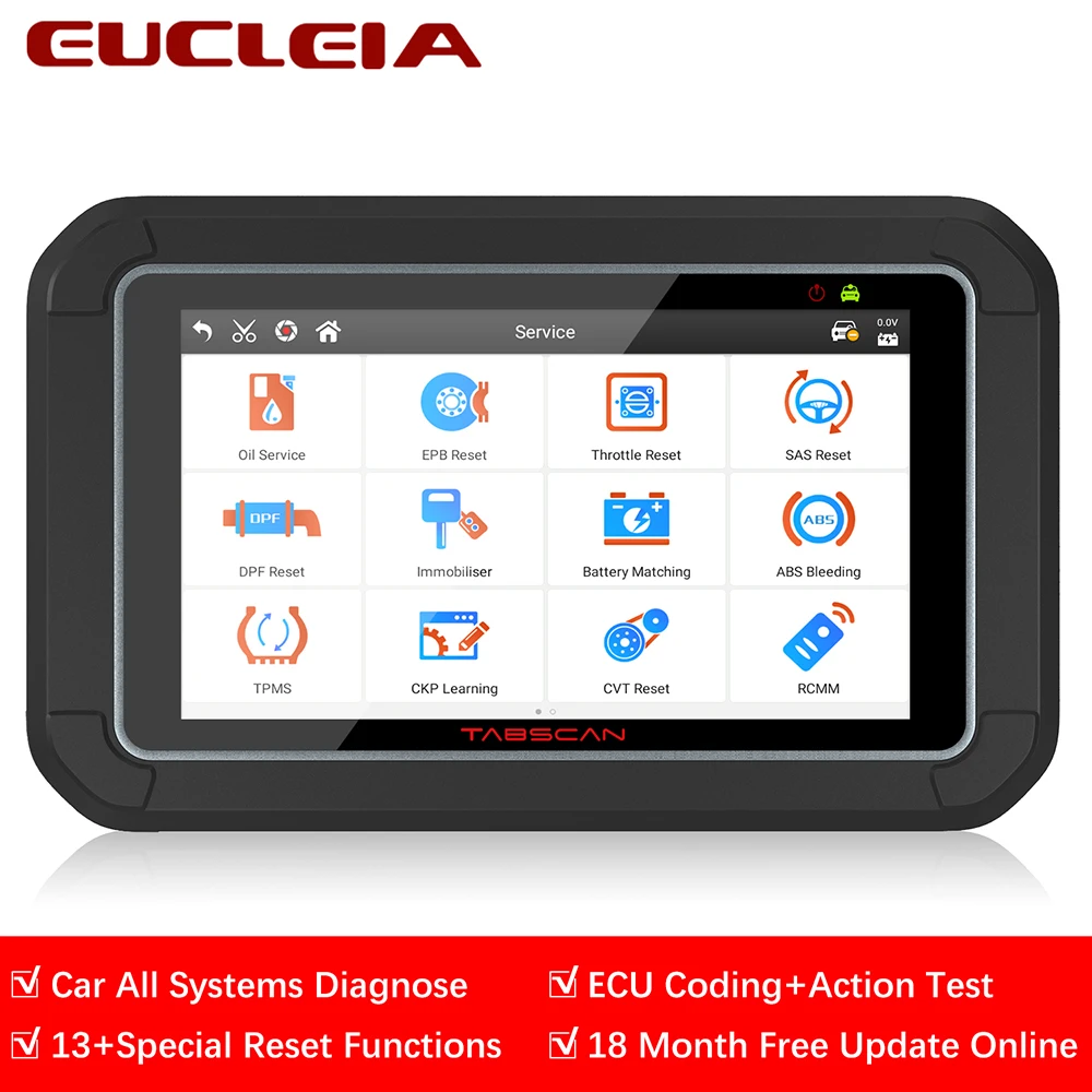 EUCLEIA S7C OBD2 автомобильный сканер полная система ABS EPB SAS DPF масляный Сервис Сброс OBD 2 считыватель кодов PK MK808 автомобильный диагностический инструмент