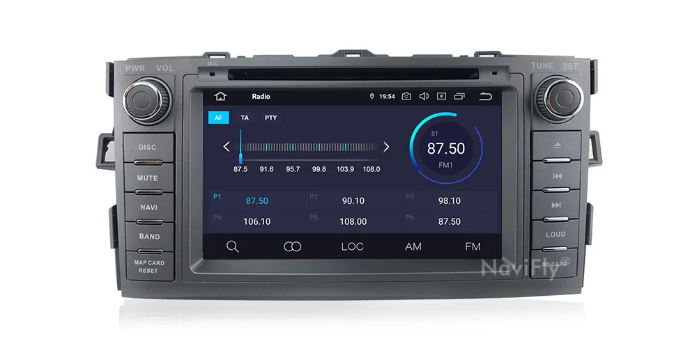 NaviFly 4+ 64G Android9.0 автомобиля dvd-радио GPS навигация для Toyota AURIS 2006 2007 2008 2009 2010 2011 multimedai плеер WI-FI RDS