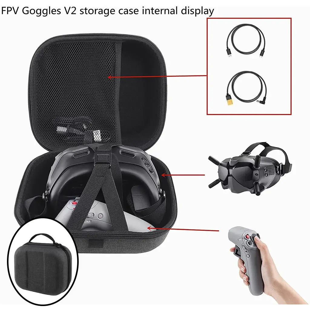 Portable Storage Box for DJI Glasses V2 VR Suitcase | Электроника