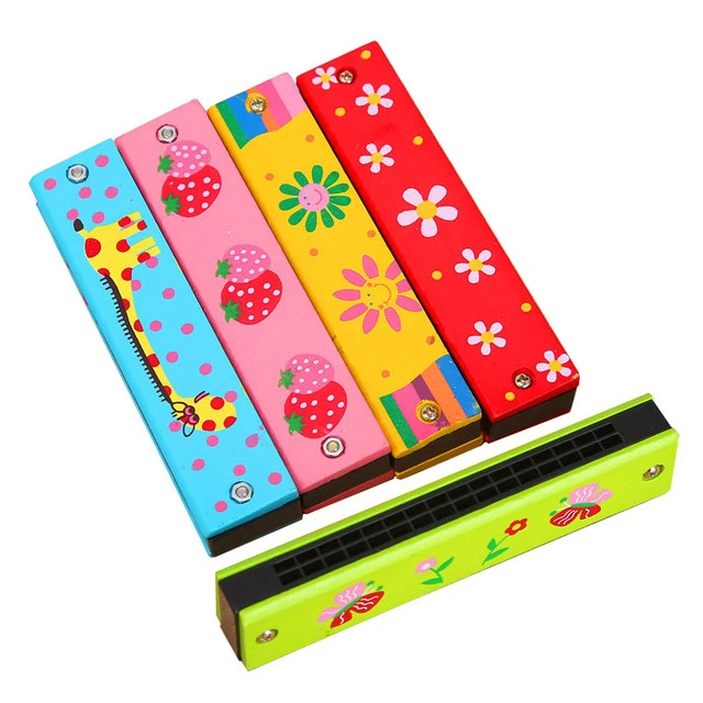 

Hot Sale Wooden Painted Toy Musical Instrument Play16-Hole Harmonica Parent-Child Puzzle Baby Early Education Toys Children Gift