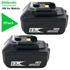 Замена аккумулятора BL1880B для Makita, литий-ионный аккумулятор BL1860B, BL185B0, Bl1830, 2 шт.