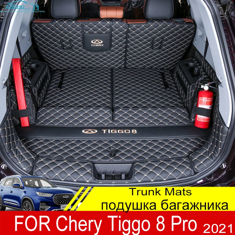 

Кожаные прочные коврики для багажника Chery Tiggo 8 Pro 2021, коврики для багажника, задняя пленка, аксессуары для украшения интерьера