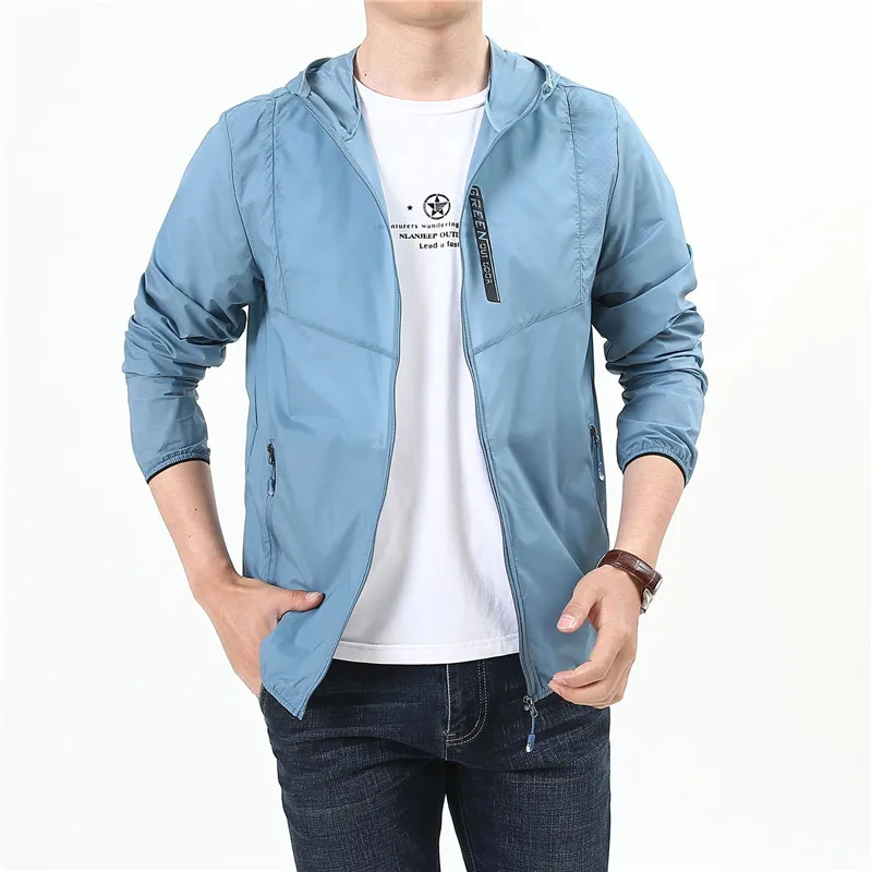 

Summer Jacket Men Outdoor Casual Sunscreen Hooded Lightweight Breathable Skin Clothing Military Jacket Men Large Size M-4XL