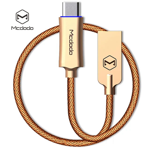 10 шт./лот MCDODO usb type C QC 3,0 Быстрая зарядка USB C кабель для передачи данных телефон зарядное устройство для samsung S9 huawei Авто отсоединить кабель - Цвет: Gold