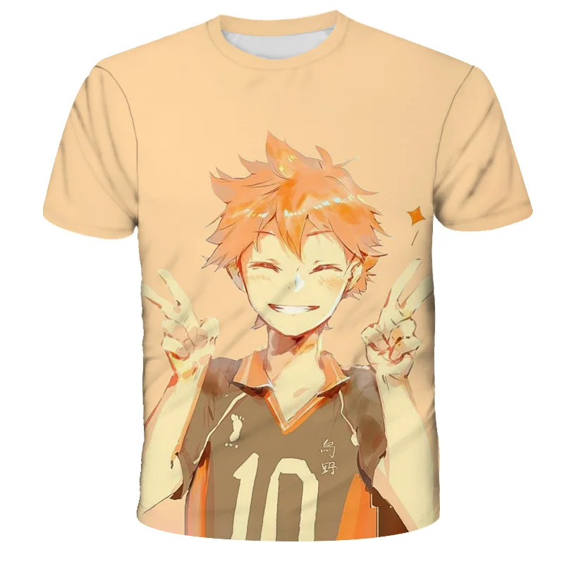 

2021 Young Manga Kids T shirt O-neck Collar Volleyball Boy Cosplay Children's 3D Tees Short Sleeve Shirt T-shirt Summer Tops