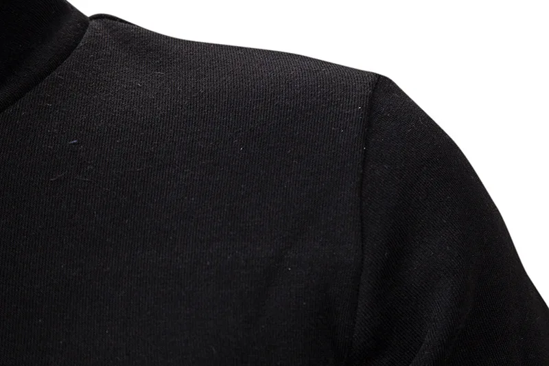 Мужская толстовка с высоким воротом черная Повседневная Толстовка в стиле