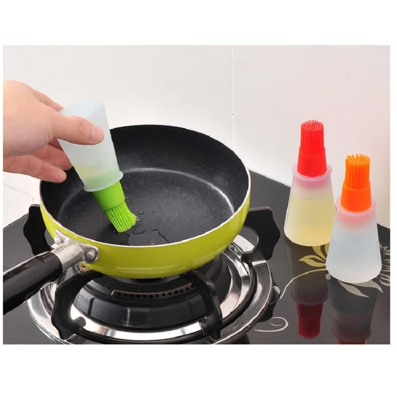 1pc Silicone Oil Bottle With Brush For Barbecue Dispenser BottlesCooking Baking Pancake BBQ Tools Kitchen Accessories | Дом и сад