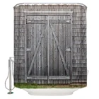 Деревянная дверь Ретро потрепанные стены занавеска для душа высокое качество ванная водонепроницаемая ткань туалет простой стиль Декор занавески для душа