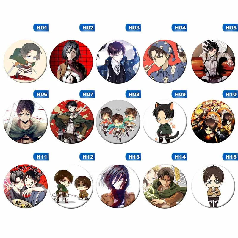 1Pcs Anime Attack On Titan Cosplay Badge Cartoon Eren Brooch Pins Collection Bags Badges For Backpacks Button Clothes