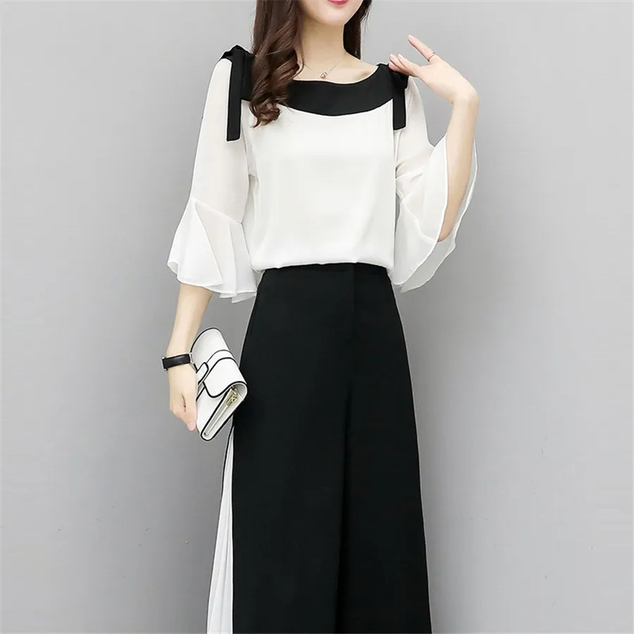 Летняя Новинка 2020 модные женские шифоновые брюки большого размера с коротким