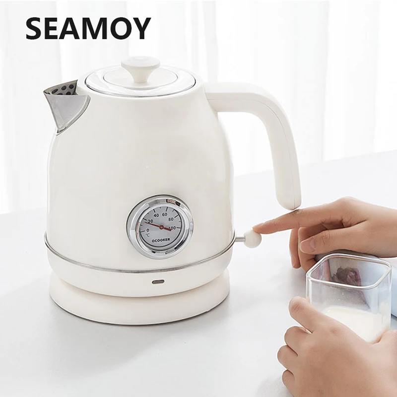 

220V Electric Kettle 1.7L Boiling Tea Pot Coffee Heater Temperature Control Meter Stainless Steel Quick Heating Hot Water Boiler