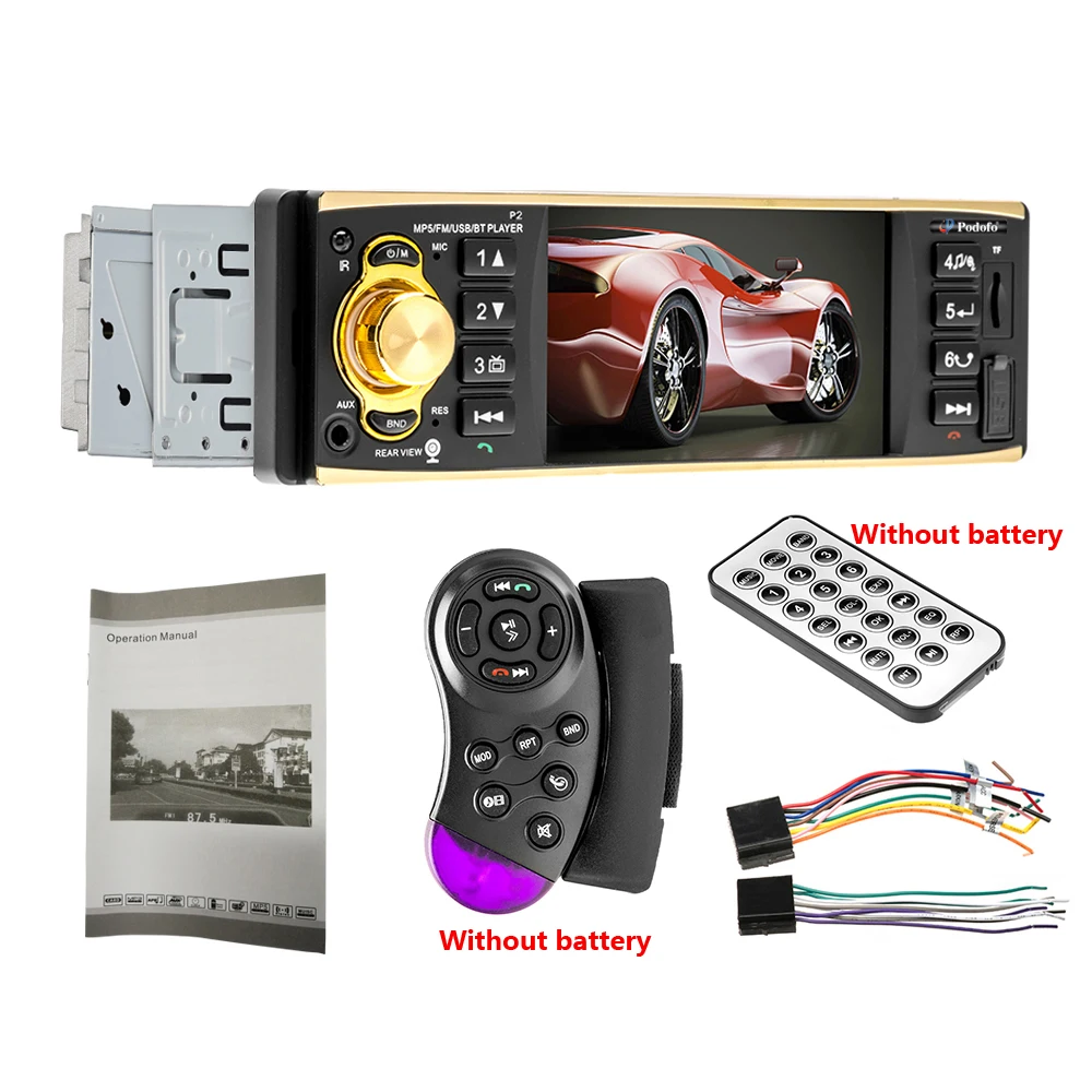 Автомагнитола AMPrime 1 Din, автомагнитола 4,1 дюймов, автомагнитола, стерео радио, FM MP5 плеер, поддержка камеры заднего вида, дистанционное управление 4019B