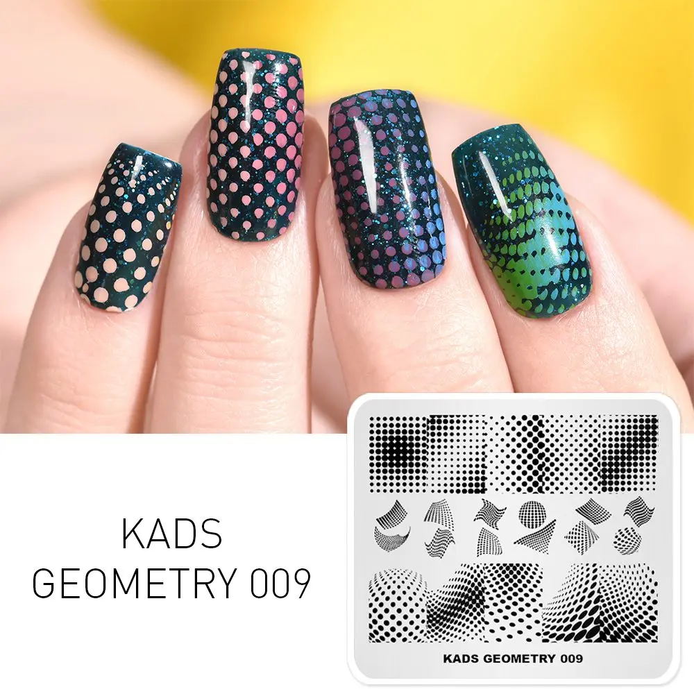 Geometry 009 KADS шаблон для ногтей Летняя серия изображения для ногтей штамповка пластины трафареты для ногтей маникюр пластины для ногтей дизайн для печати - Цвет: Geometry 009