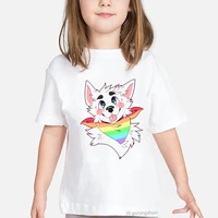 bi pride dog kawaii cartoon animal print t shirt kids clothes girls birthday gift harajuku tops t shirt children t shirts