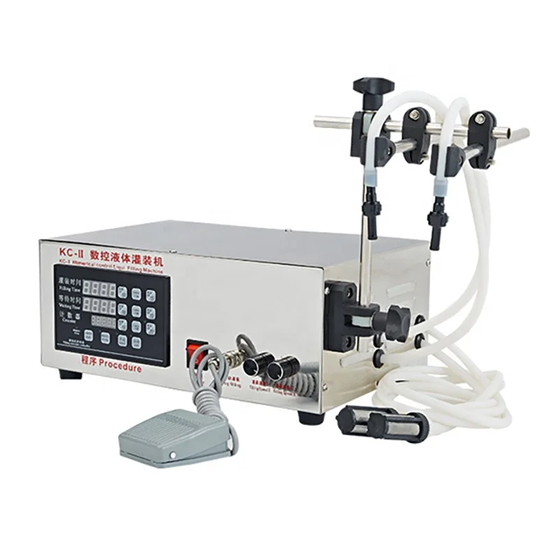 

Oil water Double Heads vial filler Digital Control Pump Juice Liquid Bottle Filling Machine