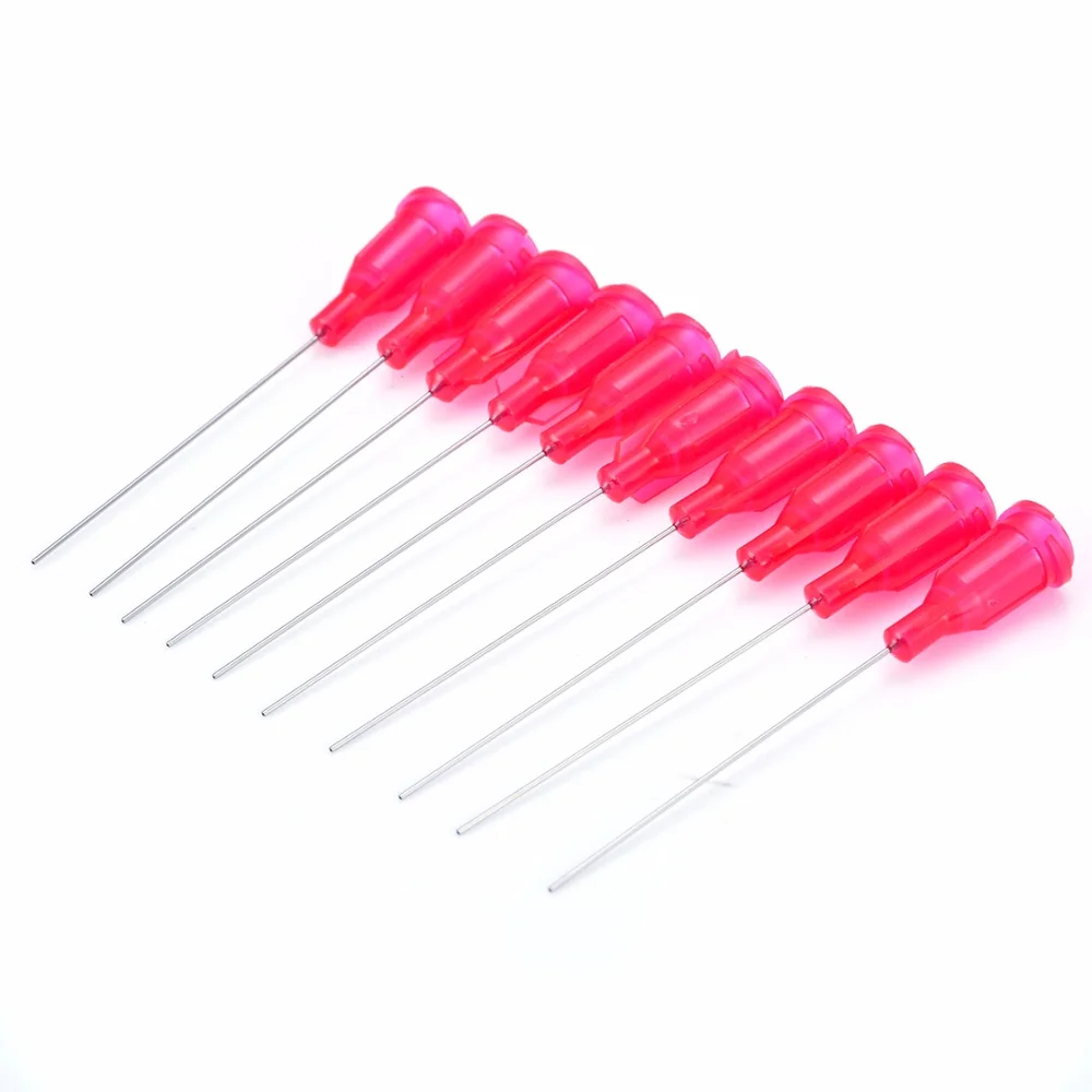 10шт Red 25Ga Нержавеющая сталь тупые дозирующие иглы диспенсер наконечники игл для