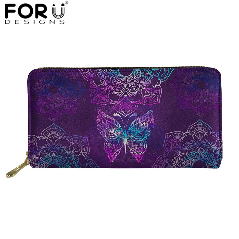 Роскошный дизайнерский кошелек FORUDESIGNS из искусственной кожи с принтом мандалы и