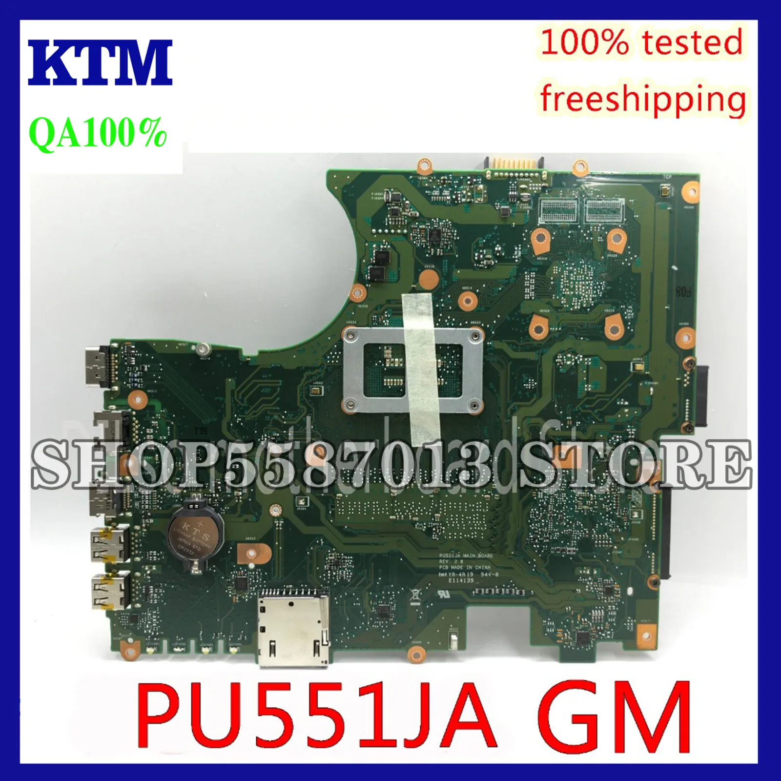

KEFU PU551JA For ASUS PU551 PU551J PU551JA Mainboard HM86 Laptop Motherboard REV2.0 Test work 100%