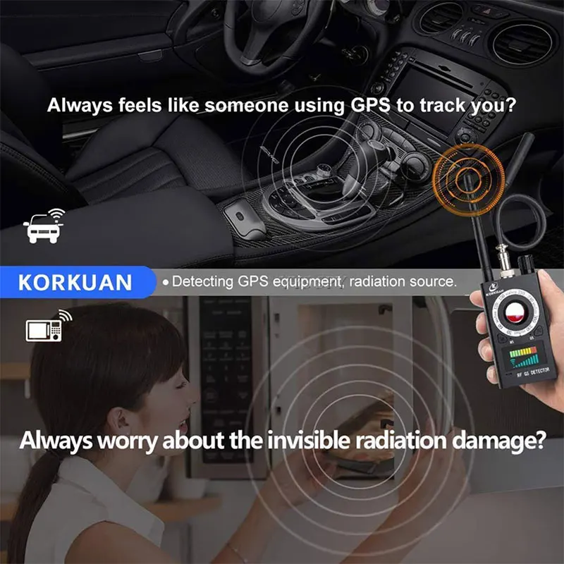 

K18 Anti Spy RF Signal Scanner Hidden Camera Detector Anti Candid Camara Magnetic GPS Tracker Wireless Mini Audio GSM Bug Finder