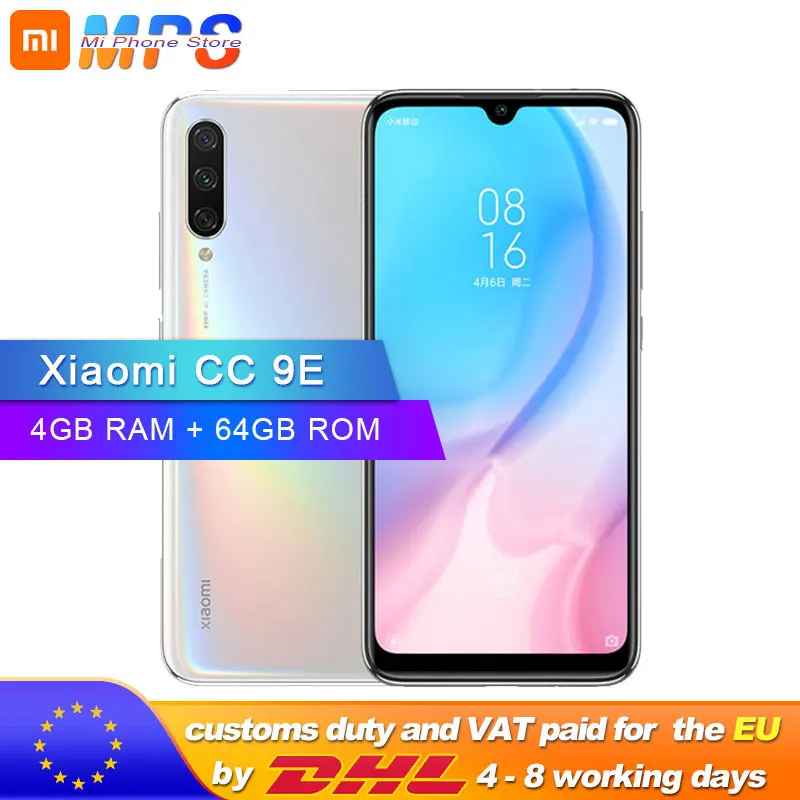 Xiaomi mi CC 9 E CC9E 4 GB 64 мобильный телефон Snapdragon 665 Octa Core 6 088 &quot48MP Тройная камера 4030 mAh