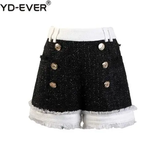 Женское твидовое пальто в стиле пэчворк черная и белая двубортная шерстяная