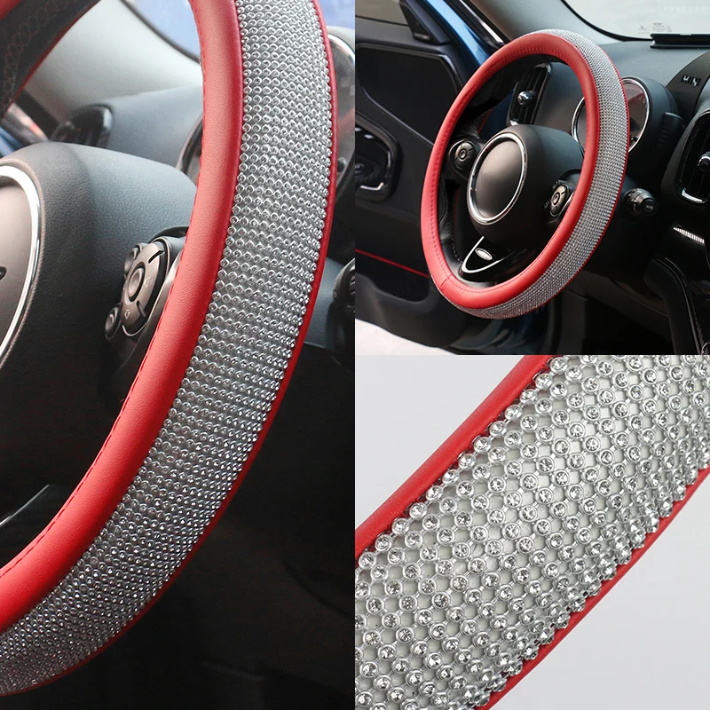 

Car Steering Wheel Cover simulation Diamond handle Cover Car Styling For BMW MINI Cooper Clubman Coutryman Car Accessories