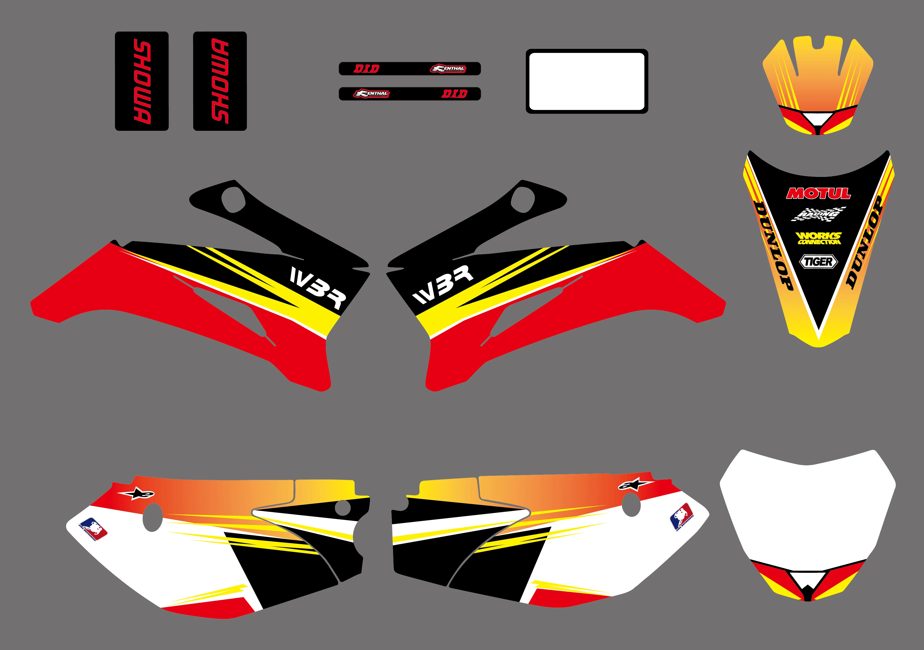

Motorbike New Style TEAM GRAPHICS&BACKGROUNDS DECAL STICKERS Kits For YAMAHA TTR110 DIRT pit bike (Yellow/Red) Pegatina Moto