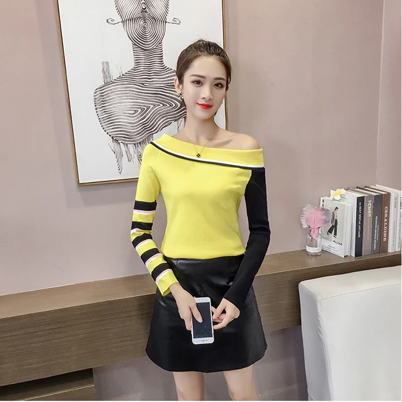 Новинка осенне-зимний женский свитер вязаный джемпер топы рубашка розовый синий